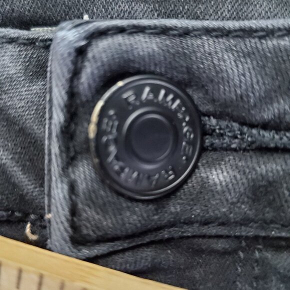 Rampage Jeans Womens Size 16 Black Flare Stretch Denim Cropped - Picture 2 of 11